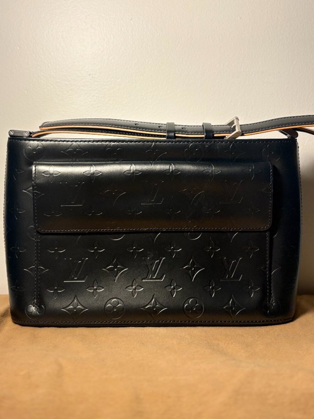 Louis Vuitton Monogram Mat Alston Black Matte Shoulder Bag (M55122)
